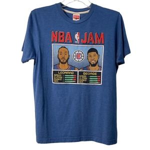 Homage LA Clippers NBA Jam Shirt, Size Small Blue